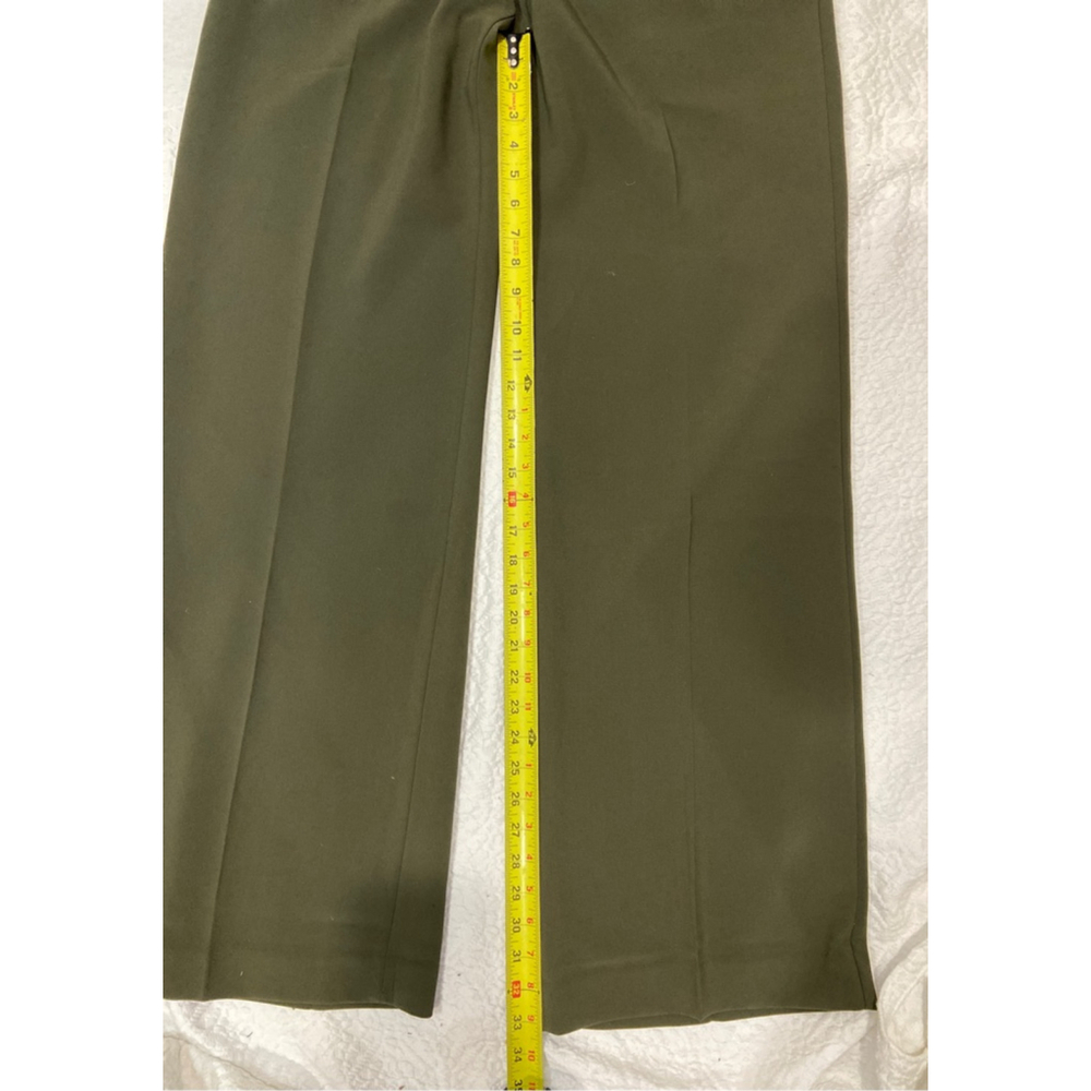 Express Wide Leg Trousers Pant Size 10 Long NWT Olive Green High-Waisted - Picture 8 of 8